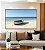 Quadro Horizontal Barco em Praia de Mar Azul Céu Claro Canvas Moldura - Imagem 3