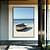 Quadro Vertical Barco em Praia de Mar Azul Céu Claro Canvas Moldura - Imagem 2
