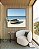 Quadro Quadrado Barco em Praia de Mar Azul Céu Claro Canvas Moldura - Imagem 3