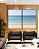 Duo de Quadros Mar Azul Praia Relaxante Céu Claro Canvas Moldura - Imagem 1