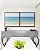 Duo de Quadros Quadrados Mar Azul Praia Relaxante Céu Claro Canvas Moldura - Imagem 2