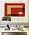 Quadro Horizontal Abstrato Geométrico Minimalista Vermelho Marfim Canvas Moldura - Imagem 2