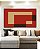 Quadro Horizontal Abstrato Geométrico Minimalista Vermelho Marfim Canvas Moldura - Imagem 4