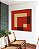 Quadro Quadrado Abstrato Geométrico Minimalista Vermelho Marfim Canvas Moldura - Imagem 4