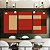 Trio de Quadros Abstrato Geométrico Minimalista Vermelho Marfim Canvas Moldura - Imagem 2