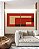 Duo de Quadros Quadrados Abstrato Geométrico Minimalista Vermelho Marfim Canvas Moldura - Imagem 3