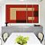 Trio de Quadros Estilizados Abstrato Geométrico Minimalista Vermelho Marfim Canvas Moldura - Imagem 5