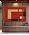 Trio de Quadros Estilizados Abstrato Geométrico Minimalista Vermelho Marfim Canvas Moldura - Imagem 2