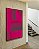 Quadro Vertical Abstrato Mosaico Geométrico Degradê Rosa Canvas Moldura - Imagem 3