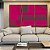 Trio de Quadros Abstrato Mosaico Geométrico Degradê Rosa Canvas Moldura - Imagem 5