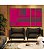 Trio de Quadros Estilizados Abstrato Mosaico Geométrico Degradê Rosa Canvas Moldura - Imagem 2