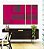 Trio de Quadros Estilizados Abstrato Mosaico Geométrico Degradê Rosa Canvas Moldura - Imagem 3