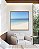 Quadro Quadrado Praia de Areia Branca Mar Calmo Azul e Céu Claro Canvas Moldura - Imagem 1