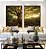 Duo de Quadros Árvore em Floresta e Luzes do Sol Natureza Canvas Moldura - Imagem 4