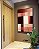 Quadro Vertical Abstrato Geométrico Degradê Rosa Marrom Canvas Moldura - Imagem 2