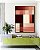 Quadro Vertical Abstrato Geométrico Degradê Rosa Marrom Canvas Moldura - Imagem 3