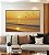 Quadro Horizontal Pôr do Sol Dourado na Praia Mar Calmo Canvas Moldura - Imagem 3