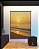 Quadro Vertical Pôr do Sol Dourado na Praia Mar Calmo Canvas Moldura - Imagem 5