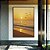 Quadro Vertical Pôr do Sol Dourado na Praia Mar Calmo Canvas Moldura - Imagem 1