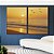 Duo de Quadros Pôr do Sol Dourado na Praia Mar Calmo Canvas Moldura - Imagem 5