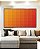 Quadro Horizontal Abstrato Geométrico Degradê Laranja Amarelo Canvas Moldura - Imagem 2