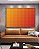 Quadro Horizontal Abstrato Geométrico Degradê Laranja Amarelo Canvas Moldura - Imagem 4