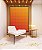 Quadro Vertical Abstrato Geométrico Degradê Laranja Amarelo Canvas Moldura - Imagem 2