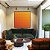 Quadro Quadrado Abstrato Geométrico Degradê Laranja Amarelo Canvas Moldura - Imagem 3