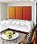 Trio de Quadros Abstrato Geométrico Degradê Laranja Amarelo Canvas Moldura - Imagem 3