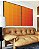 Duo de Quadros Abstrato Geométrico Degradê Laranja Amarelo Canvas Moldura - Imagem 3