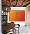Duo de Quadros Abstrato Geométrico Degradê Laranja Amarelo Canvas Moldura - Imagem 4