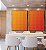 Duo de Quadros Abstrato Geométrico Degradê Laranja Amarelo Canvas Moldura - Imagem 1