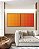 Duo de Quadros Quadrados Abstrato Geométrico Degradê Laranja Amarelo Canvas Moldura - Imagem 1