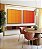 Duo de Quadros Quadrados Abstrato Geométrico Degradê Laranja Amarelo Canvas Moldura - Imagem 2