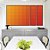 Trio de Quadros Estilizados Abstrato Geométrico Degradê Laranja Amarelo Canvas Moldura - Imagem 2