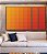 Trio de Quadros Estilizados Abstrato Geométrico Degradê Laranja Amarelo Canvas Moldura - Imagem 3