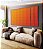 Trio de Quadros Estilizados Abstrato Geométrico Degradê Laranja Amarelo Canvas Moldura - Imagem 5