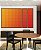 Trio de Quadros Estilizados Abstrato Geométrico Degradê Laranja Amarelo Canvas Moldura - Imagem 1