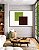 Quadro Horizontal Abstrato Geométrico Minimalista Verde Vinho Canvas Moldura - Imagem 1