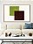 Quadro Horizontal Abstrato Geométrico Minimalista Verde Vinho Canvas Moldura - Imagem 3