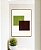 Quadro Vertical Abstrato Geométrico Minimalista Verde Vinho Canvas Moldura - Imagem 1