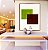 Quadro Vertical Abstrato Geométrico Minimalista Verde Vinho Canvas Moldura - Imagem 2