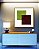 Quadro Quadrado Abstrato Geométrico Minimalista Verde Vinho Canvas Moldura - Imagem 1
