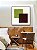 Quadro Quadrado Abstrato Geométrico Minimalista Verde Vinho Canvas Moldura - Imagem 3
