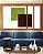 Trio de Quadros Estilizados Abstrato Geométrico Minimalista Verde Vinho Canvas Moldura - Imagem 5