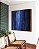 Quadro Quadrado Abstrato Tons de Azul Efeito Pintura Canvas Moldura - Imagem 4