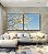 Duo de Quadros Quadrados Árvore Flores Brancas Céu Azul Paisagem Canvas Moldura - Imagem 2