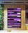Quadro Vertical Abstrato Mosaico Geométrico Listras Rosa Roxo Lilás Canvas Moldura - Imagem 3