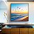 Quadro Quadrado Praia de Mar Azul e Pássaros no céu Natureza Canvas Moldura - Imagem 2