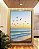 Quadro Vertical Pássaros Voando em Praia de Mar e Céu Claro Natureza Canvas Moldura - Imagem 2